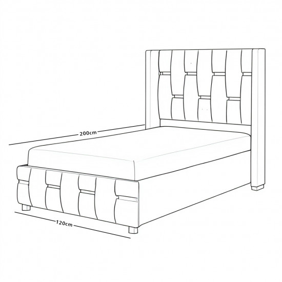سرير خشبي بتنجيد مخملي عصري 120×200سم سرير خشبي بتنجيد مخملي عصري 120×200سم