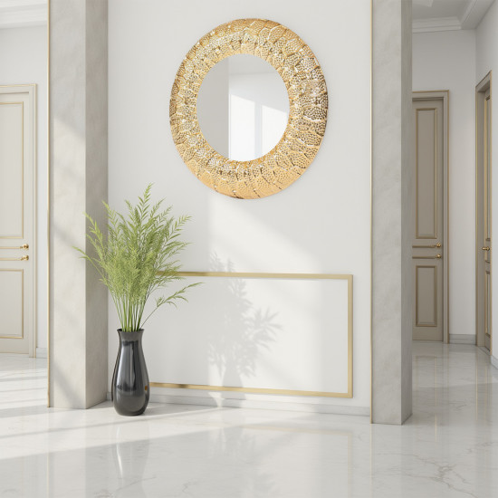 مرآة حائط اطار نحاسي