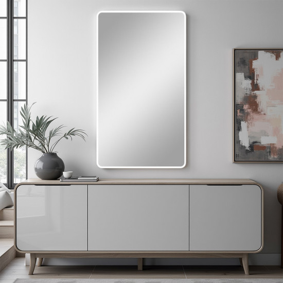 مرآة حائط 160x80 سم بإطار معدن مرآة حائط 160x80 سم بإطار معدن
