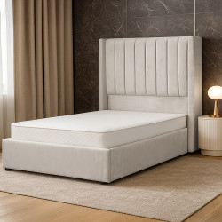 سرير خشبي بتنجيد مخملي عصري 120×200سم سرير خشبي بتنجيد مخملي عصري 120×200سم