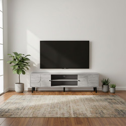 وحدة تلفاز خشبية مودرن رمادي 160 سم وحدة تلفاز خشبية مودرن رمادي 160 سم