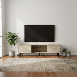 وحدة تلفاز خشبية مودرن بيج 160 سم وحدة تلفاز خشبية مودرن بيج 160 سم