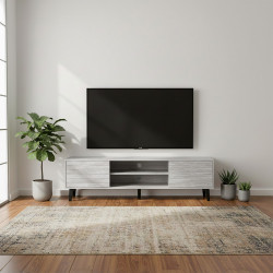 وحدة تلفاز خشبية مودرن رمادي 160 سم وحدة تلفاز خشبية مودرن رمادي 160 سم