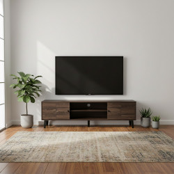 وحدة تلفاز خشبية مودرن بني 160 سم وحدة تلفاز خشبية مودرن بني 160 سم