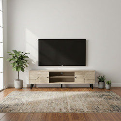 وحدة تلفاز خشبية مودرن بيج 160 سم وحدة تلفاز خشبية مودرن بيج 160 سم