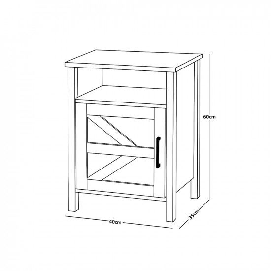 طولة سرير جانبية خشب بني  60×40 سم  طولة سرير جانبية خشب بني  60×40 سم