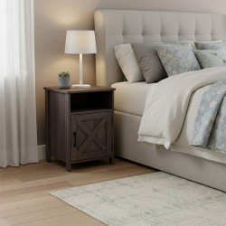 طولة سرير جانبية خشب بني  60×40 سم 