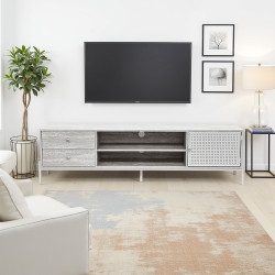 وحدة تلفاز خشبية رمادي 180 سم وحدة تلفاز خشبية رمادي 180 سم