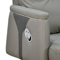 كرسي مكتب مودرن دوار جلد رمادي كرسي مكتب مودرن دوار جلد رمادي