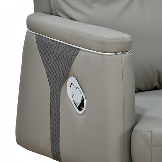 كرسي مكتب مودرن دوار جلد رمادي