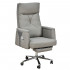 كرسي مكتب مودرن دوار جلد رمادي