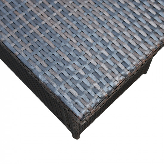 جلسة خارجية 6 مقاعد بطاولات مع تخزين رمادي