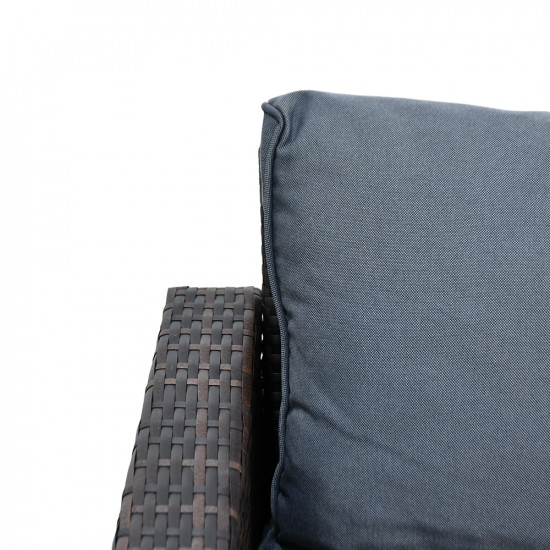 جلسة خارجية 6 مقاعد بطاولات مع تخزين رمادي