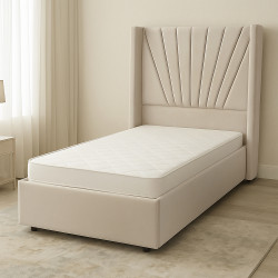 سرير خشبي بتنجيد مخملي عصري 90×190 سم سرير خشبي بتنجيد مخملي عصري 90×190 سم