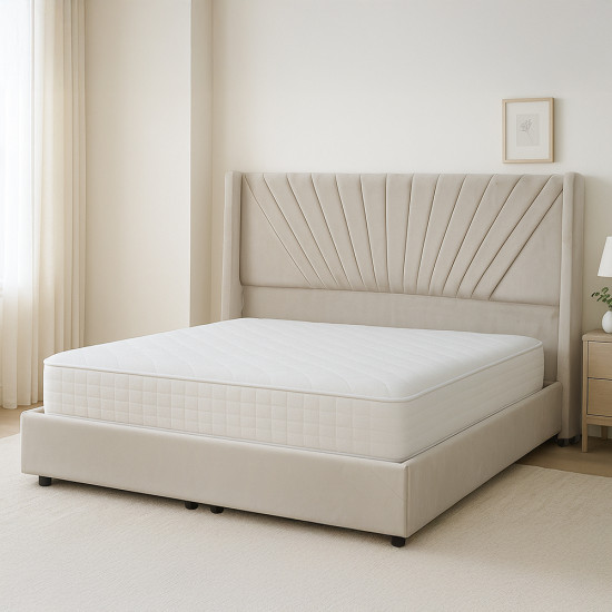 سرير خشبي بتنجيد مخملي عصري 180×200سم