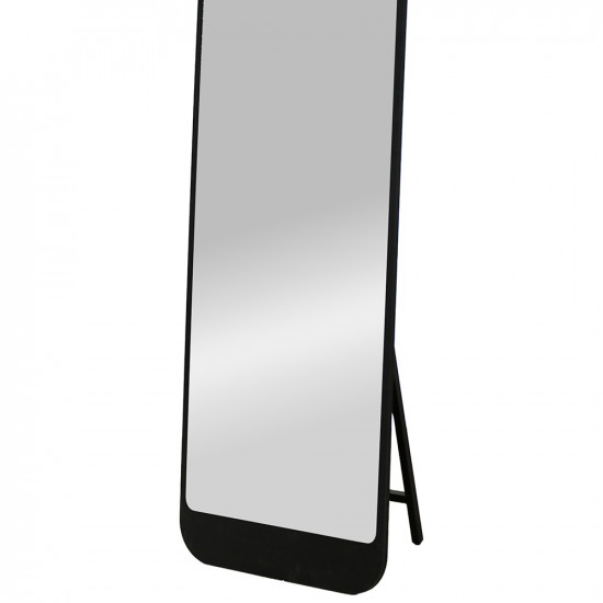 مرآة استاند معدن بإطار خشبي عصري أسود