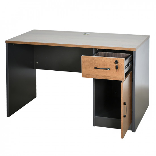 مكتب خشبي مودرن مع خزانة 120سم