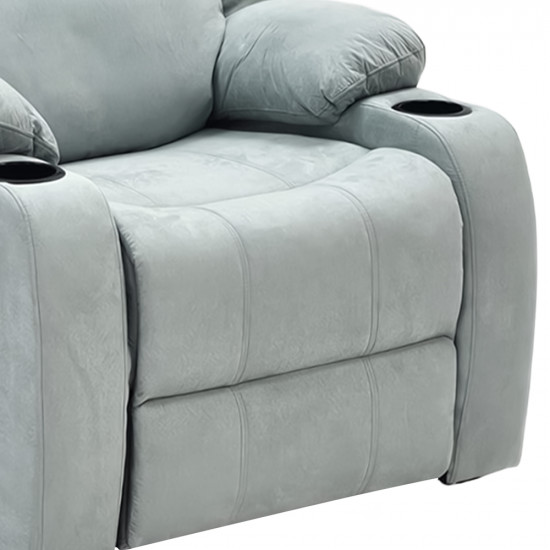 كرسي استرخاء فاخر ثابت قماش رمادي فاتح