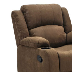 كرسي استرخاء فاخر ثابت قماش بني كرسي استرخاء فاخر ثابت قماش بني