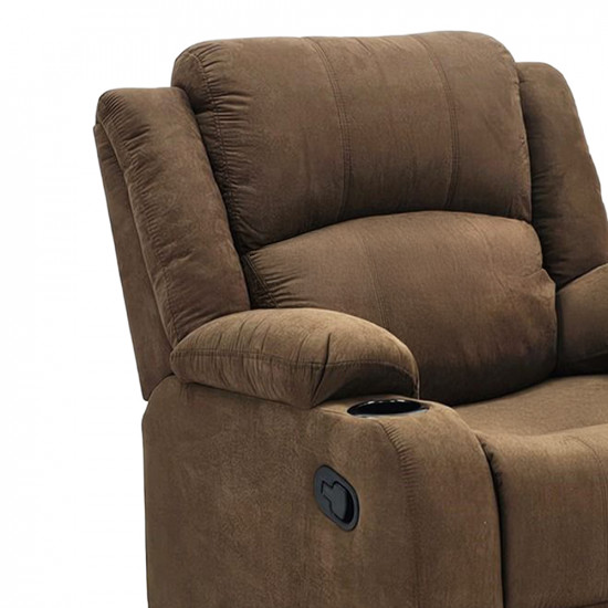 كرسي استرخاء فاخر ثابت قماش بني كرسي استرخاء فاخر ثابت قماش بني