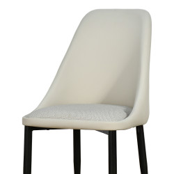 كرسي مفرد مودرن جلد مع أرجل معدنية رمادي كرسي مفرد مودرن جلد مع أرجل معدنية رمادي