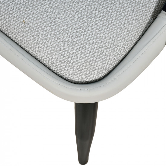 كرسي مفرد مودرن جلد مع أرجل معدنية رمادي كرسي مفرد مودرن جلد مع أرجل معدنية رمادي