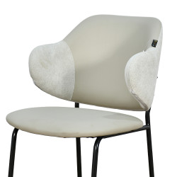 كرسي مفرد مودرن جلد بأرجل معدنية رمادي فاتح كرسي مفرد مودرن جلد بأرجل معدنية رمادي فاتح