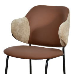 كرسي مفرد مودرن جلد مع أرجل معدنية بني كرسي مفرد مودرن جلد مع أرجل معدنية بني