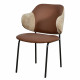 كرسي مفرد مودرن جلد مع أرجل معدنية بني كرسي مفرد مودرن جلد مع أرجل معدنية بني