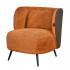 كرسي مفرد فخم مودرن قماش بظهر جلد برتقالي