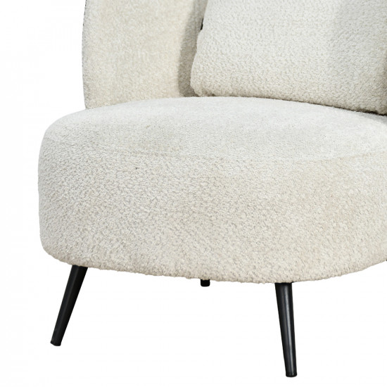 كرسي مفرد فخم مودرن قماش بظهر جلد بيج كرسي مفرد فخم مودرن قماش بظهر جلد بيج