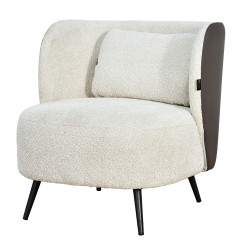 كرسي مفرد فخم مودرن قماش بظهر جلد بيج كرسي مفرد فخم مودرن قماش بظهر جلد بيج