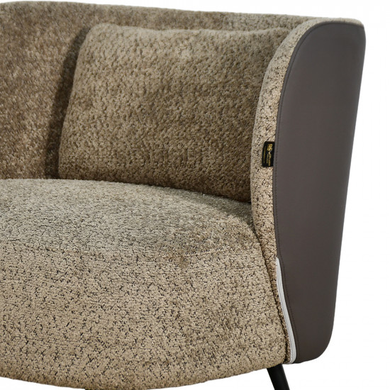 كرسي مفرد فخم مودرن قماش بظهر جلد كافيه كرسي مفرد فخم مودرن قماش بظهر جلد كافيه