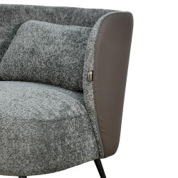 كرسي مفرد فخم مودرن قماش بظهر جلد رمادي غامق كرسي مفرد فخم مودرن قماش بظهر جلد رمادي غامق