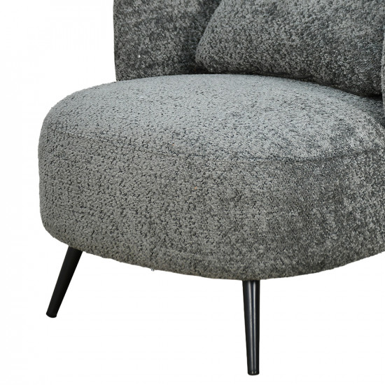 كرسي مفرد فخم مودرن قماش بظهر جلد رمادي غامق كرسي مفرد فخم مودرن قماش بظهر جلد رمادي غامق