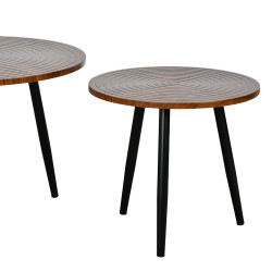 طقم طاولات خدمة 2 قطعة خشب بني طقم طاولات خدمة 2 قطعة خشب بني