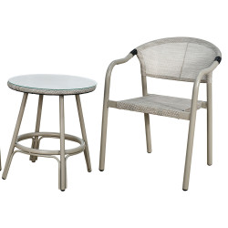 جلسة خارجية 2 مقعد و طاولة بسطح زجاجي جلسة خارجية 2 مقعد و طاولة بسطح زجاجي