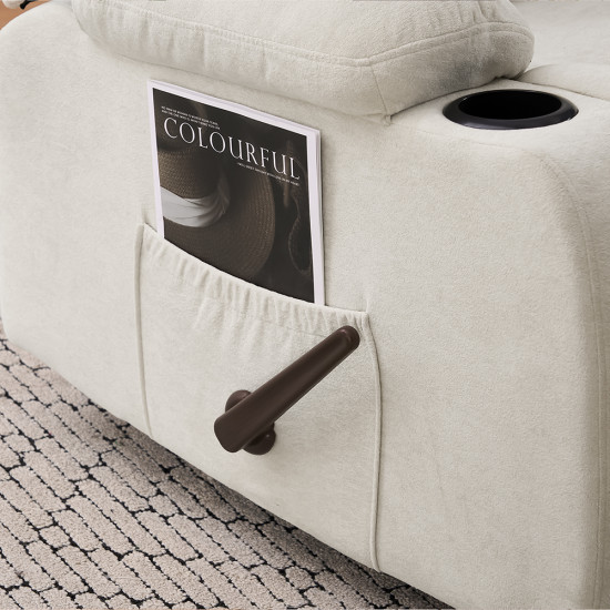 كرسي استرخاء هزاز دوار قماش بحامل جوال بيج كرسي استرخاء هزاز دوار قماش بحامل جوال بيج