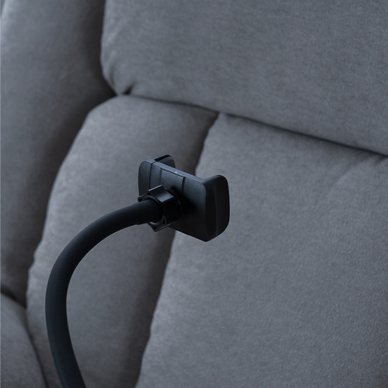 كرسي استرخاء هزاز دوار قماش بحامل جوال رمادي غامق كرسي استرخاء هزاز دوار قماش بحامل جوال رمادي غامق