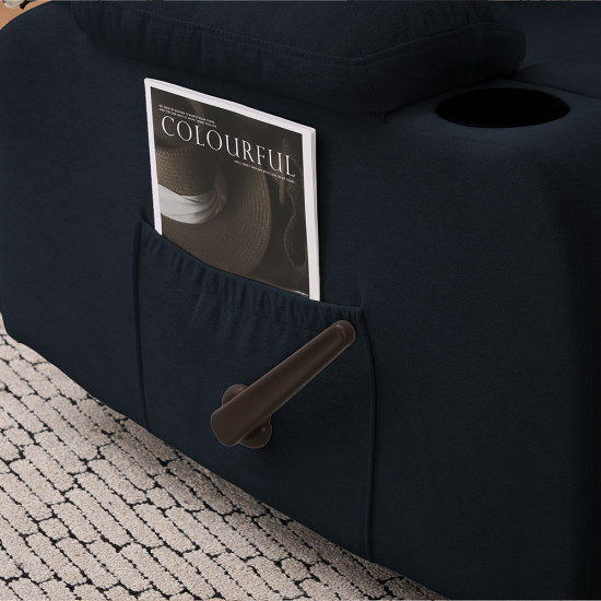 كرسي استرخاء هزاز دوار قماش بحامل جوال أسود كرسي استرخاء هزاز دوار قماش بحامل جوال أسود