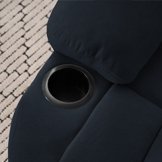 كرسي استرخاء هزاز دوار قماش بحامل جوال أسود كرسي استرخاء هزاز دوار قماش بحامل جوال أسود