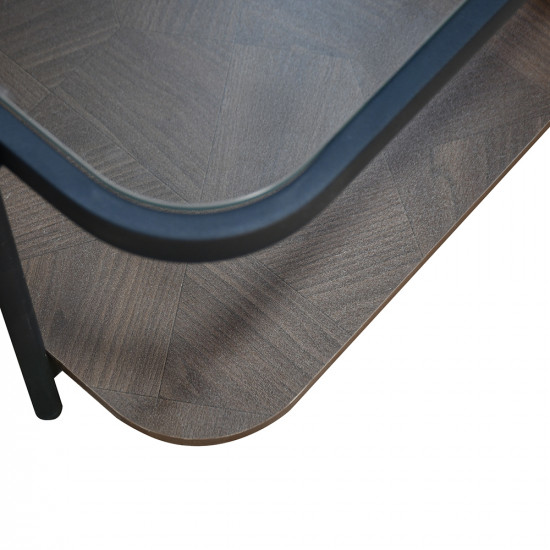 طقم طاولات خدمة 5 قطع 2 دور سطح زجاجي طقم طاولات خدمة 5 قطع 2 دور سطح زجاجي