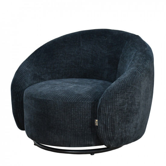 كرسي استرخاء دوار قماشي فاخر أسود كرسي استرخاء دوار قماشي فاخر أسود