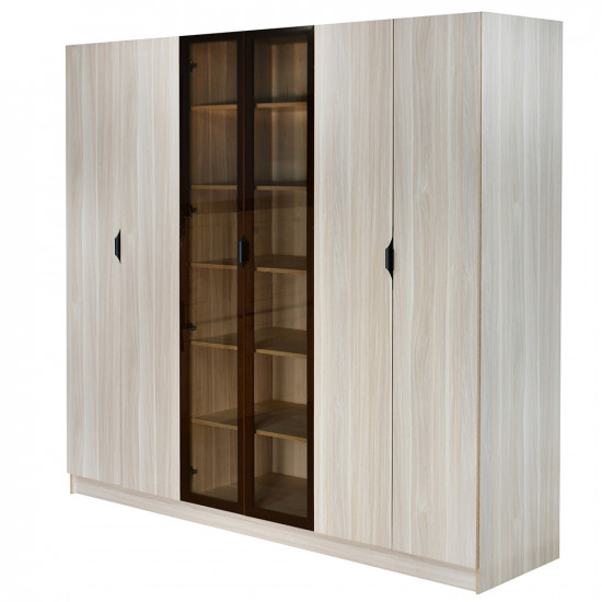 دولاب ملابس مودرن 6 باب خشب بأبواب زجاجية دولاب ملابس مودرن 6 باب خشب بأبواب زجاجية