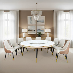 طاولة طعام رخام مع أرجل معدنية 10كرسي طاولة طعام رخام مع أرجل معدنية 10كرسي