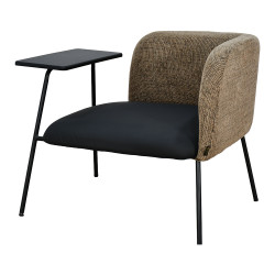 كرسي مفرد جلد بظهر قماش مع طاولة مدمجة كرسي مفرد جلد بظهر قماش مع طاولة مدمجة