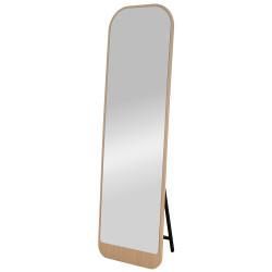 مرآة استاند معدن بإطار خشبي عصري مرآة استاند معدن بإطار خشبي عصري