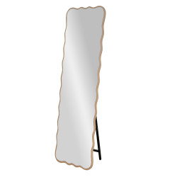 مرآة استاند معدن بإطار خشبي عصري مرآة استاند معدن بإطار خشبي عصري