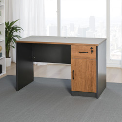 مكتب خشبي مودرن مع خزانة 120سم مكتب خشبي مودرن مع خزانة 120سم