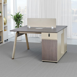 مكتب عمل مزدوج خشبي مع وحدات تخزين مكتب عمل مزدوج خشبي مع وحدات تخزين